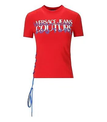 Versace Jeans Couture Logo Граффити Красная футболка Женщина