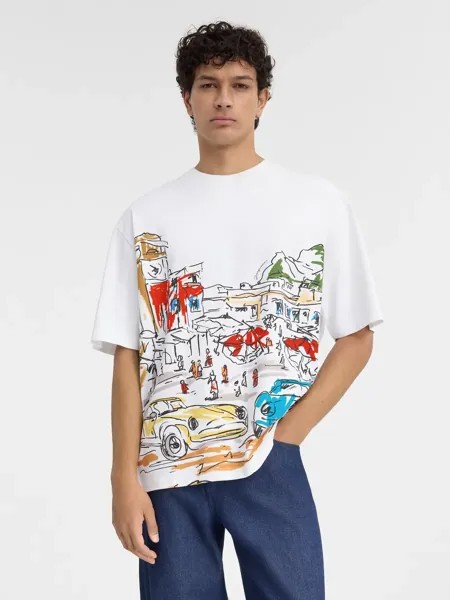 Футболка с принтом Capri Cars Ларго Jacquemus, белый