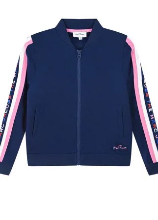 Синяя спортивная куртка с розовыми лампасами Little Marc Jacobs детская