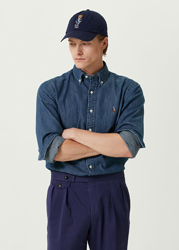 Джинсовая рубашка цвета индиго Polo Ralph Lauren