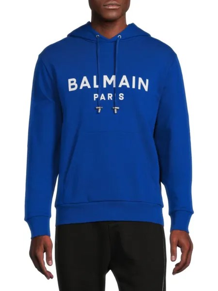 Толстовка с логотипом Balmain, синий