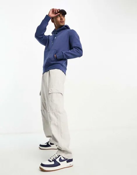 Темно-синий худи двойного вязки с логотипом Polo Ralph Lauren