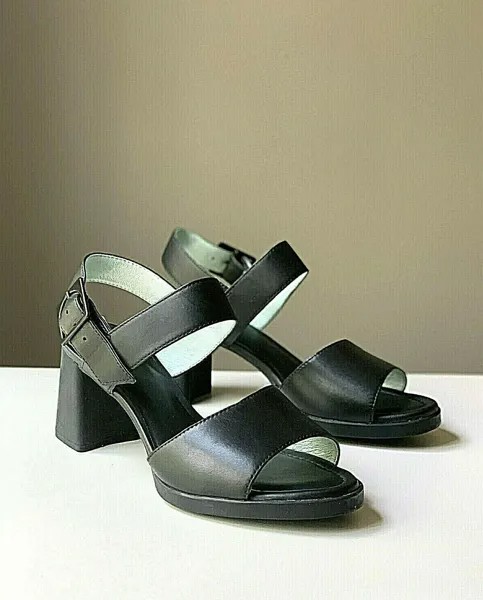 Женские сандалии Camper Kara, черные кожаные туфли на блочном каблуке с ремешком на щиколотке, НОВИНКА