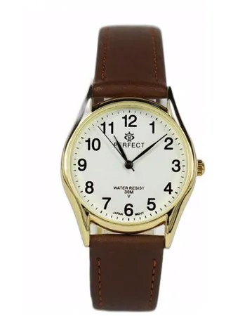 Perfect часы наручные, мужские, кварцевые, на батарейке, кожаный ремень, японский механизм GX017-018-2