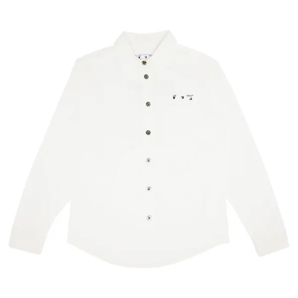 Рубашка Off-White Caravag Paint Denim Shirt 'White', белый