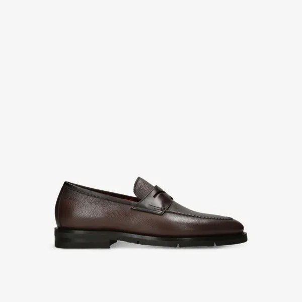Цельнокроенные кожаные оксфорды Carter Santoni, коричневый