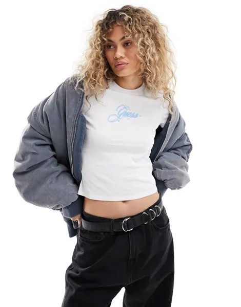 Белая футболка Guess Originals с логотипом, нанесенным аэрографом
