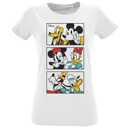 Футболка женская Mickey & Friends, белая, размер S