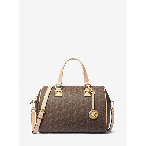 Сумка сэтчел MICHAEL KORS Grayson Medium Empire Signature Logo Satchel, коричневый
