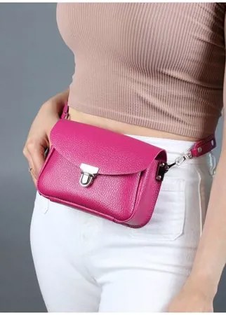 Divalli Женская поясная сумка из натуральной кожи розовая A001 fuchsia mini grain Divalli