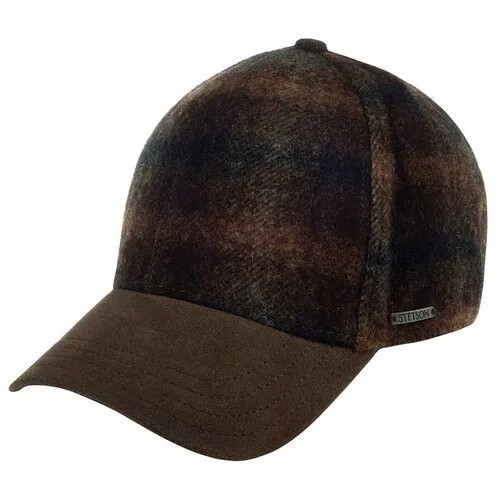 Бейсболка STETSON арт. 7720304 BASEBALL CAP WOOL CHECK (коричневый / серый), размер 61