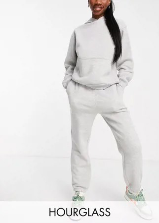 Серый меланжевый спортивный костюм в стиле oversized с худи и джоггерами ASOS DESIGN Hourglass