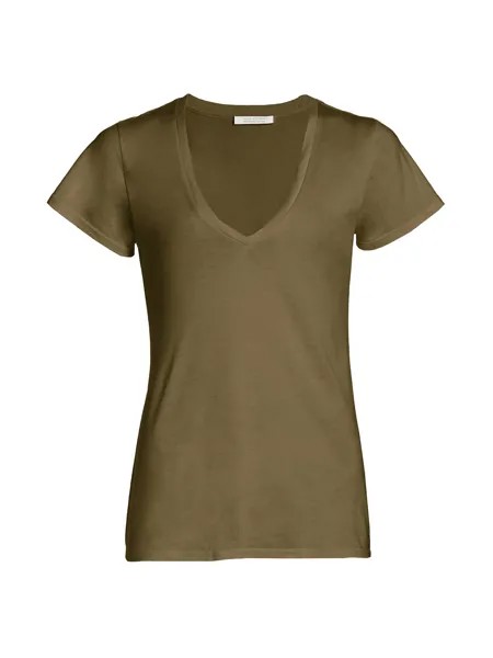Кэрол футболка с v-образным вырезом Nili Lotan, оливковый