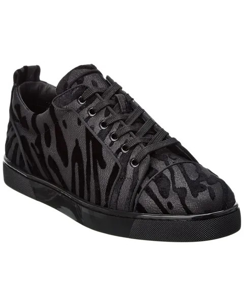 Christian Louboutin Louis Junior Бархатные кроссовки, черный