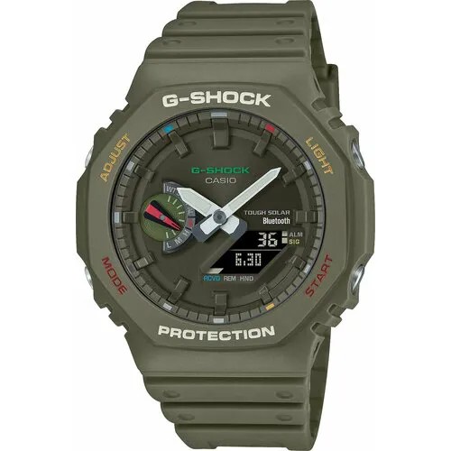 Наручные часы CASIO G-Shock GA-B2100FC-3A, серый, зеленый