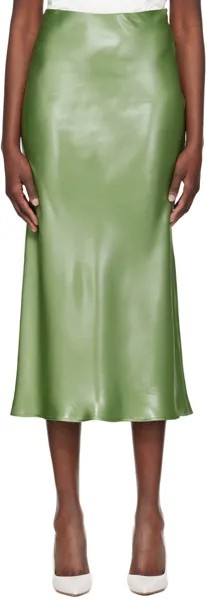 Зеленая юбка-миди с эффектом металлик Boss