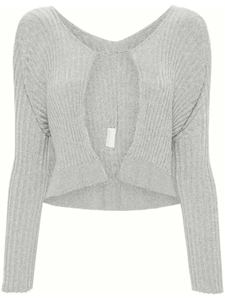 Jacquemus кардиган Pralu с люрексом, серебристый