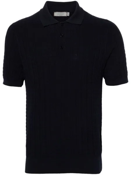 Canali жаккардовая рубашка поло с узором, синий