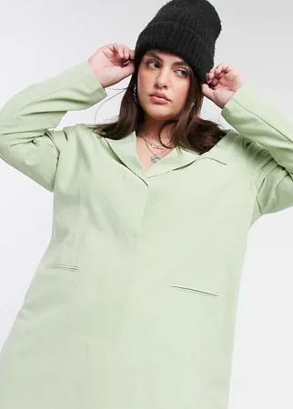Платье-пиджак шалфейно-зеленого цвета COLLUSION-Зеленый