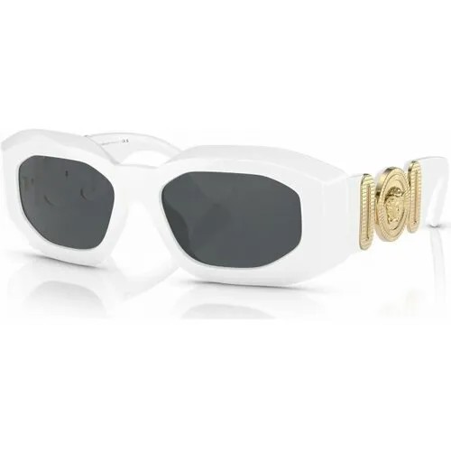 Солнцезащитные очки Versace, серый, белый