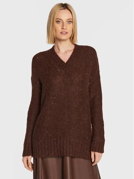 Пуловер свободного кроя Marella, коричневый