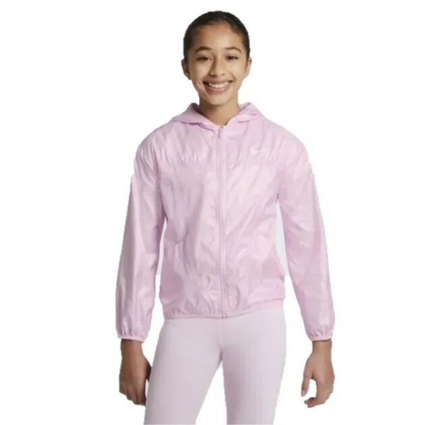 Куртка для тренинга Nike Youth Girls Essentials цвета PinkFoam/белого цвета