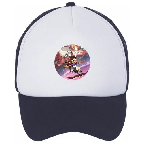 Кепка BugrikShop, размер 52, мультиколор, белый