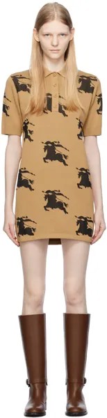 Коричневое мини-платье-поло Burberry