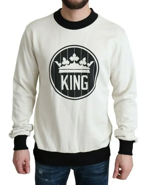 DOLCE - GABBANA Свитер Белый хлопковый пуловер Crown King IT44 /US34/ XS Рекомендуемая розничная цена 580 долларов США