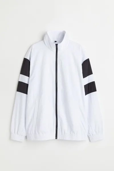 Спортивная нейлоновая куртка H&M, белые/цветные блоки