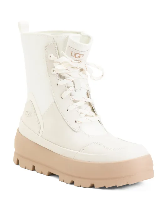 Модные походные ботинки из кожи и парусины с выступами Ugg, белый