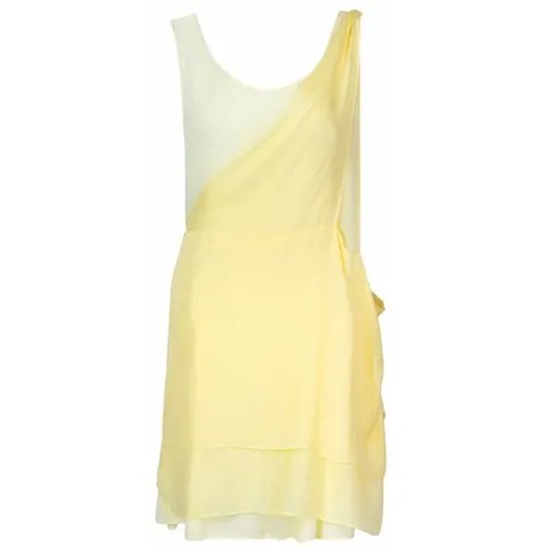 Платье Pollini, натуральный шелк, вечернее, прилегающее, размер 40, желтый