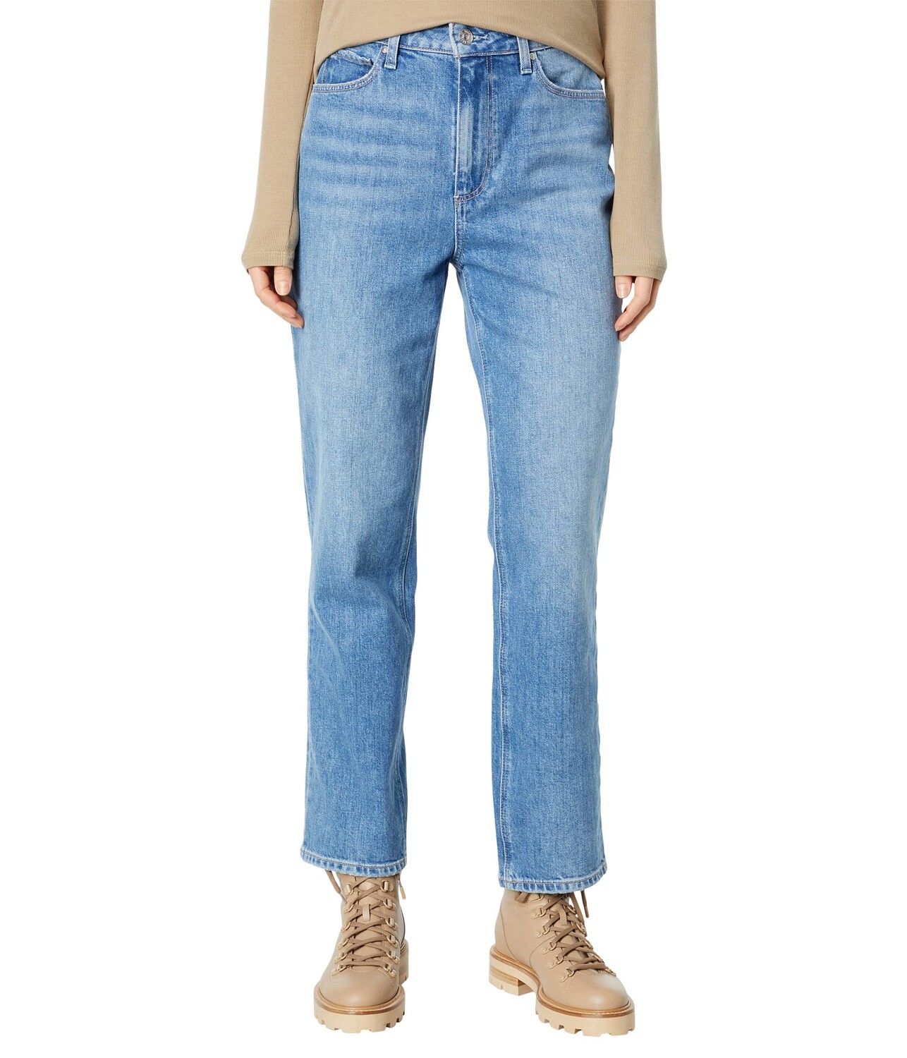 Джинсы Paige, Sarah Straight Ankle w/ Undone Hem in Priscilla Destructed