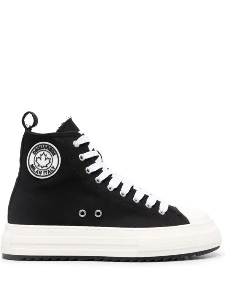 Dsquared2 высокие кеды на платформе, черный