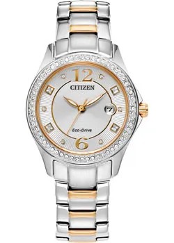 Японские наручные  женские часы Citizen FE1146-71A. Коллекция Eco-Drive