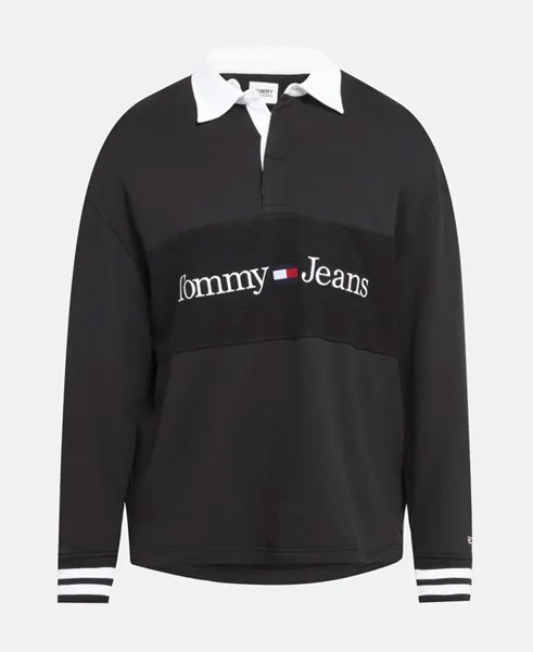 Рубашка-поло с длинными рукавами Tommy Jeans, черный