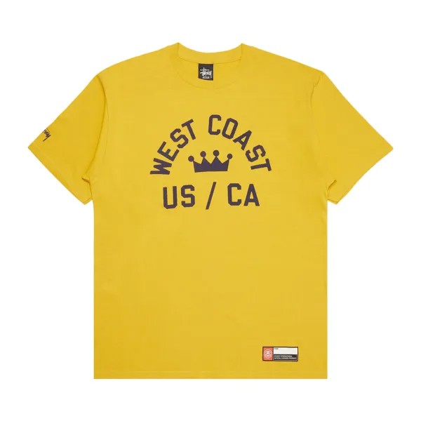 Футболка Stussy West Coast Crown US/CA Горчичный