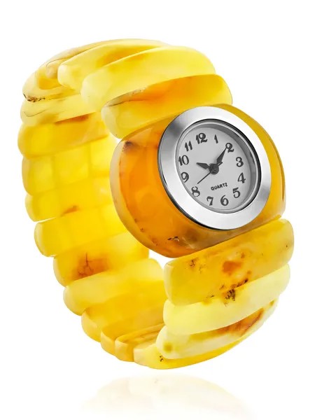Женские наручные часы на браслете из натурального балтийского янтаря медового цвета