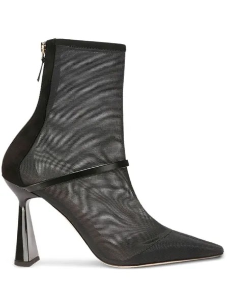 Malone Souliers ботильоны с острым носком и сетчатой отделкой, черный