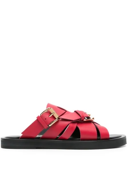 Moschino сандалии с пряжками, красный