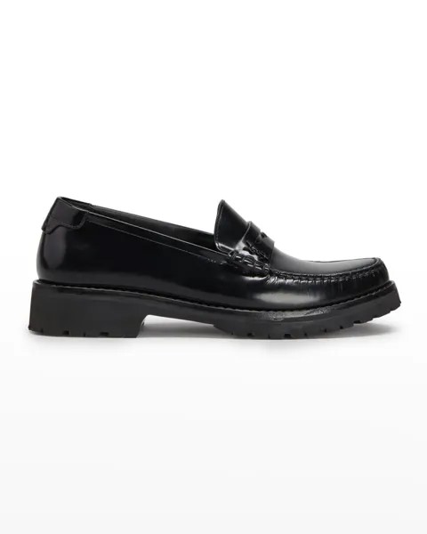 Кожаные пенни-шлепанцы с монограммой Le Loafer Saint Laurent