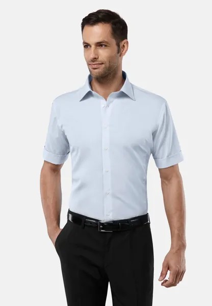 Рубашка Non Iron Short Sleeves Vincenzo Boretti, небесный