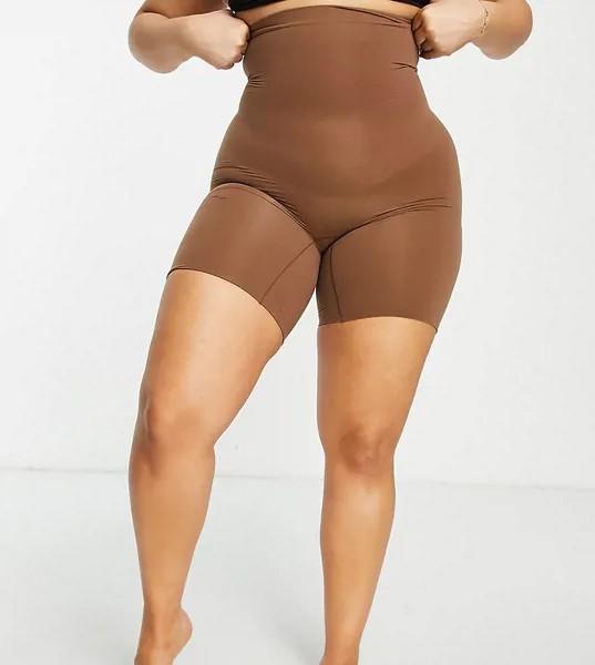 Высокие моделирующие шорты орехового цвета Spanx Curve Higher Power-Коричневый цвет