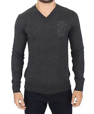ERMANNO SCERVINO Свитер Серый полушерстяной пуловер с V-образным вырезом s. IT46 / S Рекомендуемая розничная цена 480 долларов США