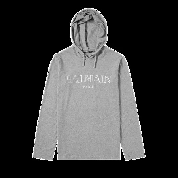 Худи Balmain Logo 'Grey', серый