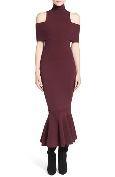 OLIVIA PALERMO + CHELSEA 28 Водолазка в рубчик с рюшами и красными ягодами, M 8/10