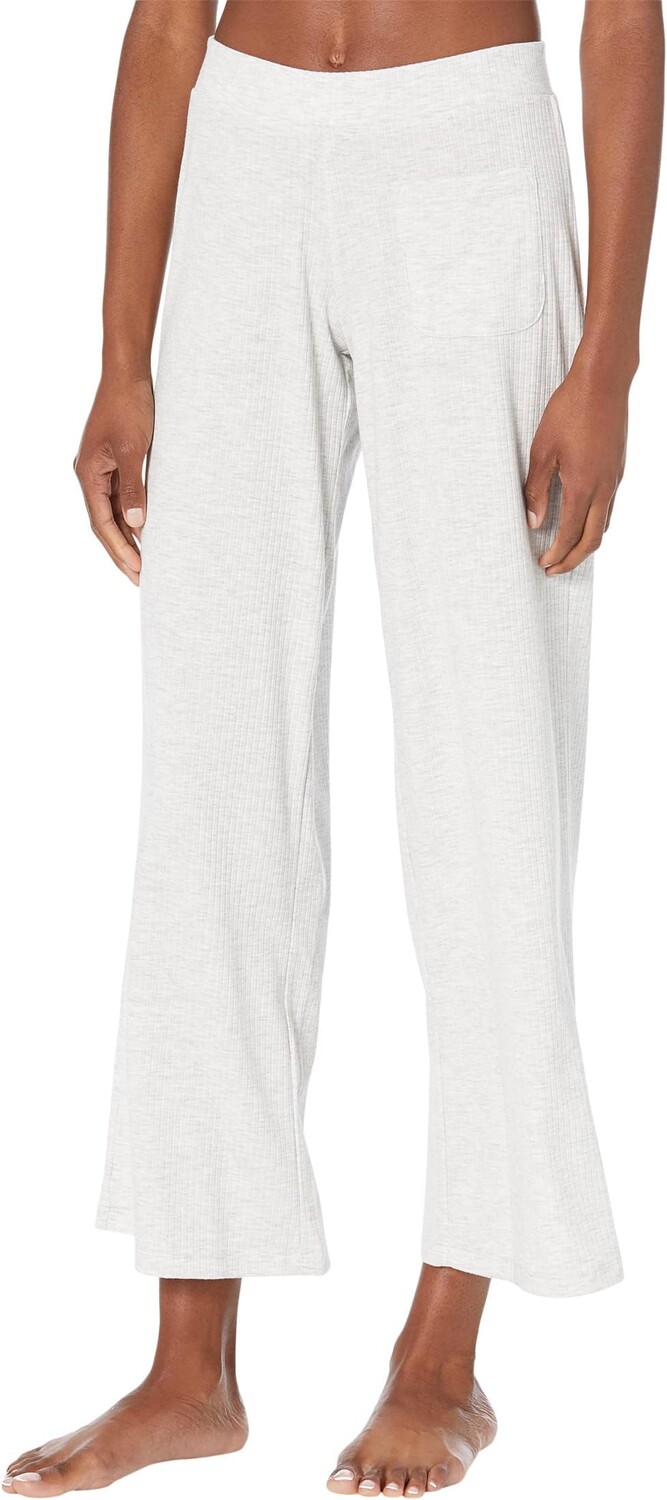 Пижамные брюки HUE Long Ribbed Flare Pajama Lounge Pants, цвет White Sand Heather