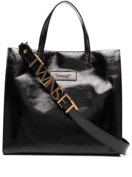 TWINSET сумка-тоут с логотипом и верхними ручками
