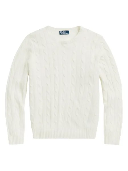 Кашемировый свитер косой вязки Polo Ralph Lauren, кремовый