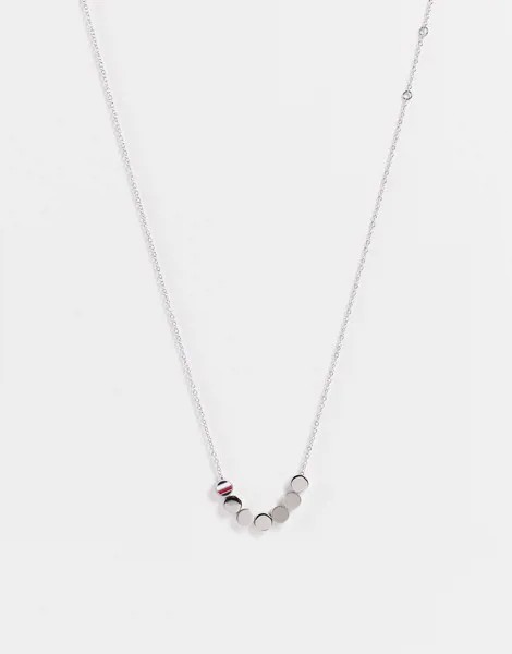 Серебристое ожерелье из нержавеющей стали с плоскими круглыми бусинами Tommy Hilfiger-Серебристый